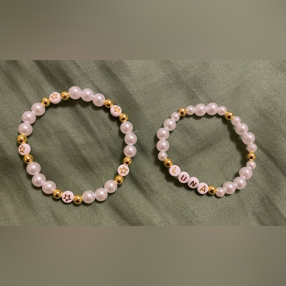 personalized beaded bracelet set